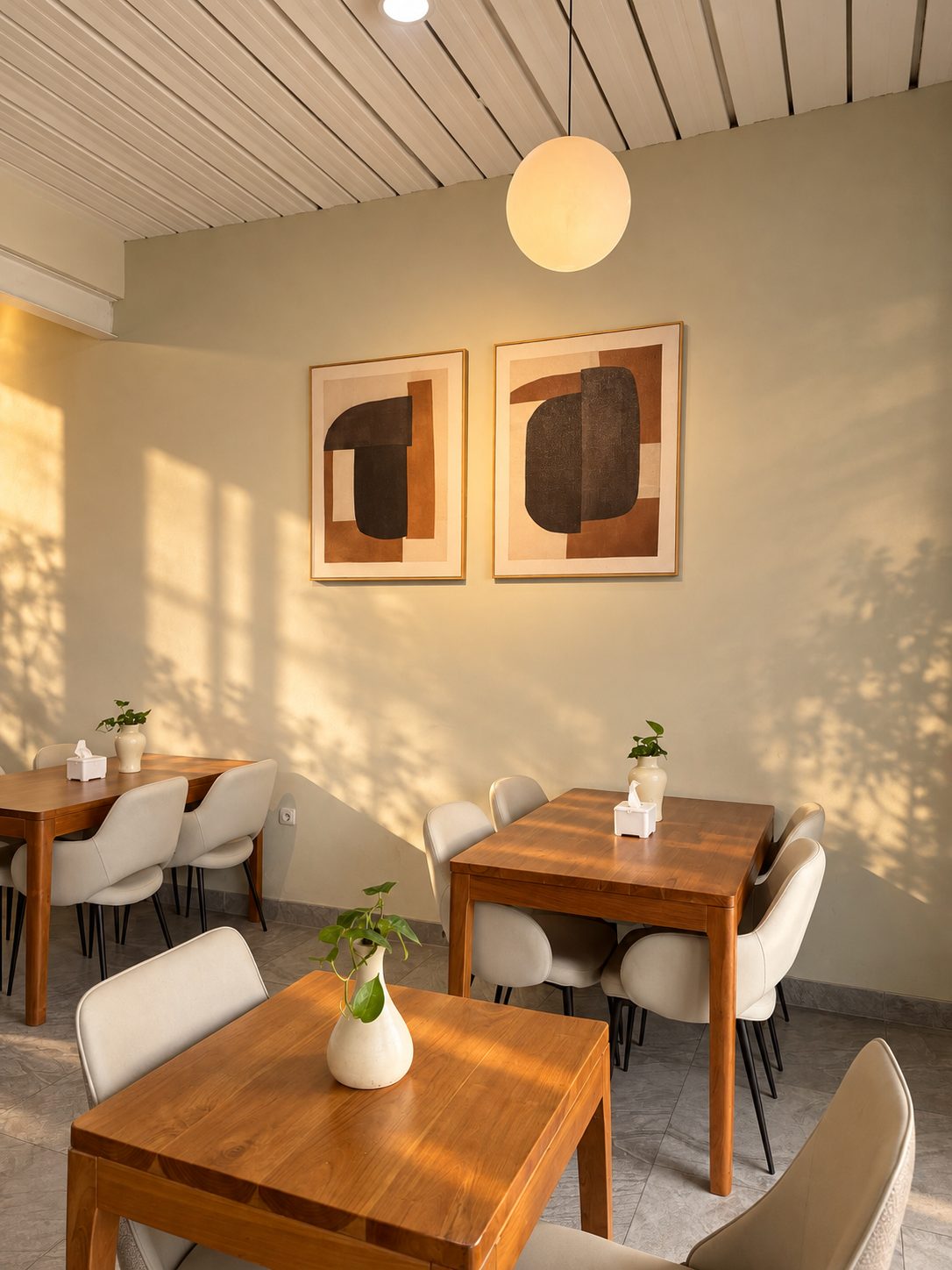 Interior Ally Cafe saat golden hour